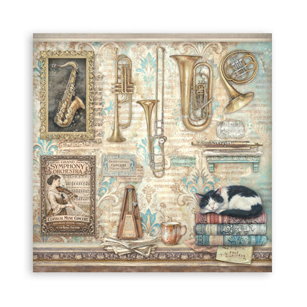 Bloc imprimé de scrapbooking pour loisirs créatifs 22 feuilles cm 20,3X20,3 (8"X8") Recto simple Symphony