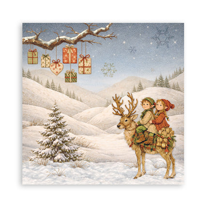 Bloc de papier imprimé pour scrapbooking et loisirs créatifs, 22 feuilles, cm 20,3X20,3 (8"X8"), recto simple, Silent Night