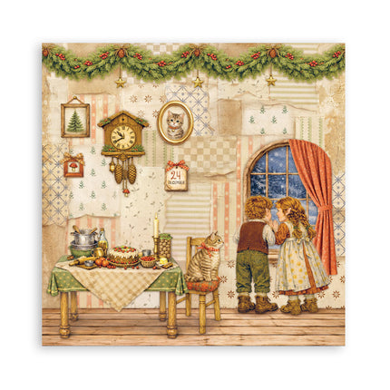 Bloc de papier imprimé pour scrapbooking et loisirs créatifs, 22 feuilles, cm 20,3X20,3 (8"X8"), recto simple, Silent Night