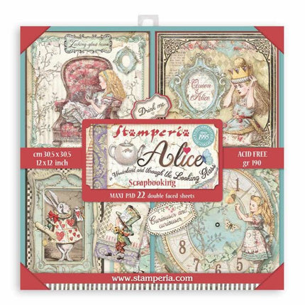 Paperpad Alice in Wonderland and through the Dubbelzijdig - 30,5x30,5 cm - 22 vellen