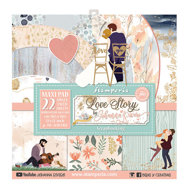 Paperpad Love Story Enkelzijdig - 30,5x30,5 cm - 22 vellen