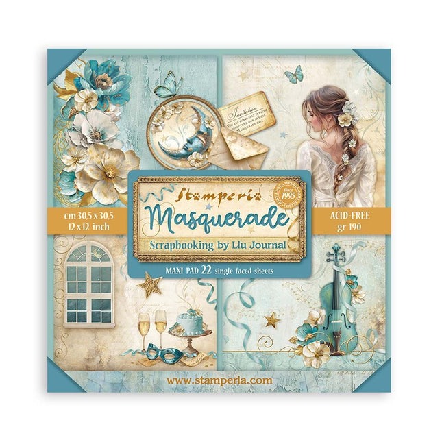 Bloc de papiers Masquerade recto seul - 30,5x30,5 cm - 22 feuilles