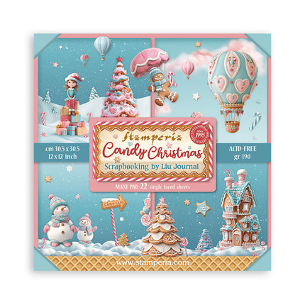 Paperpad Candy Christmas Enkelzijdig - 30,5x30,5 cm - 22 vellen