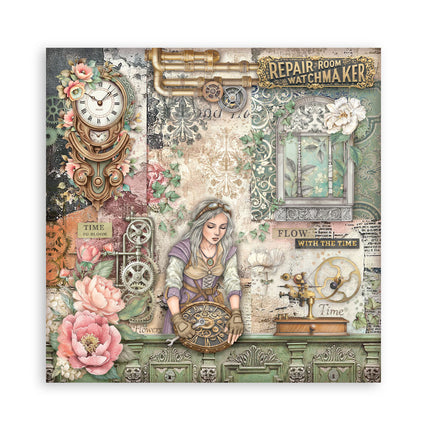 Bloc de papier imprimé pour scrapbooking et loisirs créatifs, 22 feuilles, 30,5x30,5 cm (12"x12"), recto simple - Gardens of Time