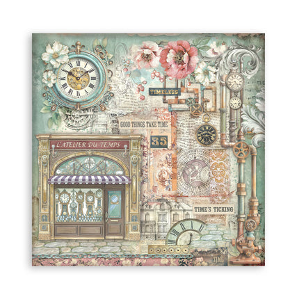 Bloc de papier imprimé pour scrapbooking et loisirs créatifs, 22 feuilles, 30,5x30,5 cm (12"x12"), recto simple - Gardens of Time