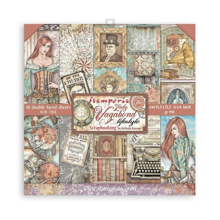 Bloc de scrapbooking extra petit, 10 feuilles cm 15,24x15,24 (6"x6") - Lady Vagabond Lifestyle