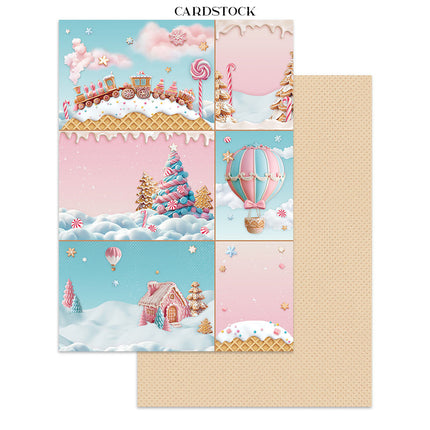 Autocollants, découpes et fonds pour junk journal - Candy Christmas