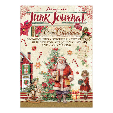 Junk journal artistique imprimé : autocollants, découpes, fonds pour les loisirs créatifs - Noël classique