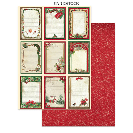 Junk journal artistique imprimé : autocollants, découpes, fonds pour les loisirs créatifs - Noël classique
