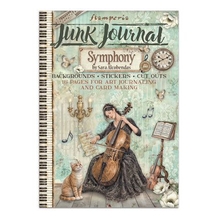 Junk journal artistique imprimé : autocollants, découpes, fonds pour loisirs créatifs - Symphony