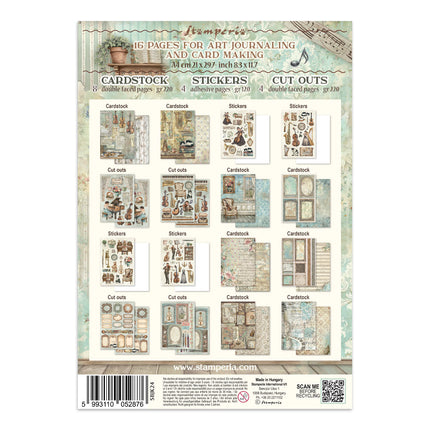 Junk journal artistique imprimé : autocollants, découpes, fonds pour loisirs créatifs - Symphony