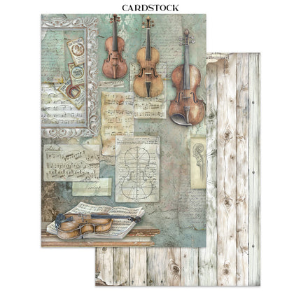 Junk journal artistique imprimé : autocollants, découpes, fonds pour loisirs créatifs - Symphony