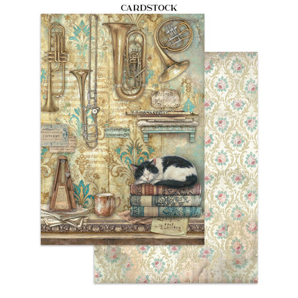 Junk journal artistique imprimé : autocollants, découpes, fonds pour loisirs créatifs - Symphony