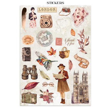 Junk journal artistique imprimé : autocollants, découpages, fonds pour les arts et loisirs créatifs - À notre façon