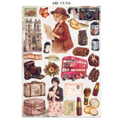 Junk journal artistique imprimé : autocollants, découpages, fonds pour les arts et loisirs créatifs - À notre façon