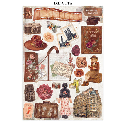 Junk journal artistique imprimé : autocollants, découpages, fonds pour les arts et loisirs créatifs - À notre façon