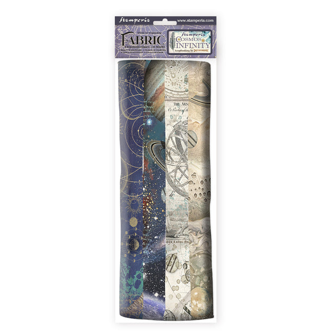 Lot de 4 feuilles de tissu cm 30x30 - Cosmos Infinity