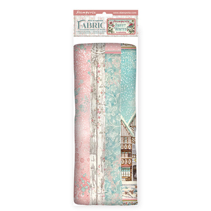 Lot de 4 feuilles de tissu cm 30x30 - Doux hiver