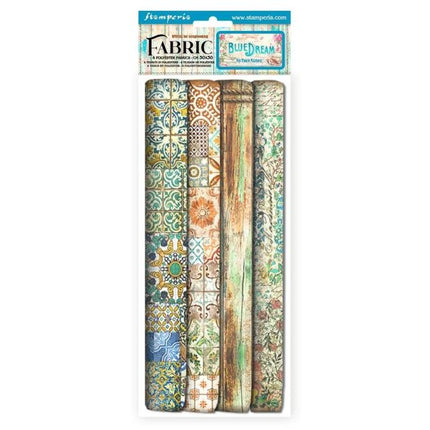 Lot de 4 feuilles de tissu cm 30x30 - Blue Dream