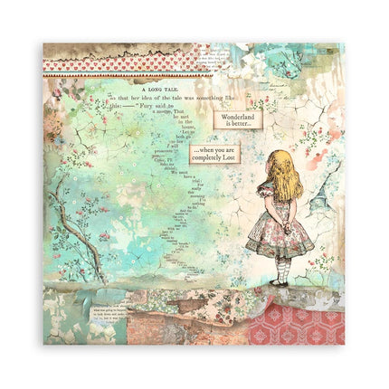 Lot de 4 feuilles de tissu cm 30x30 - Alice Forever