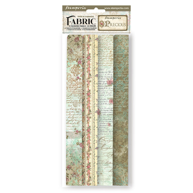 Lot de 4 feuilles de tissu cm 30x30 - Precious