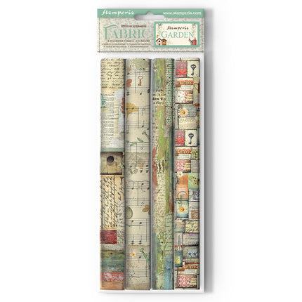 Lot de 4 feuilles de tissu cm 30x30 - Jardin