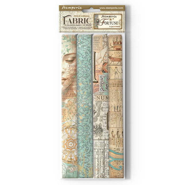 Lot de 4 feuilles de tissu 30x30 cm - Fortune