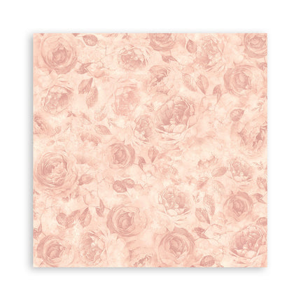 Lot de 4 feuilles de tissu, 30x30 cm - Rose shabby