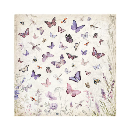 Lot de 4 feuilles de tissu cm 30x30 - Lavande