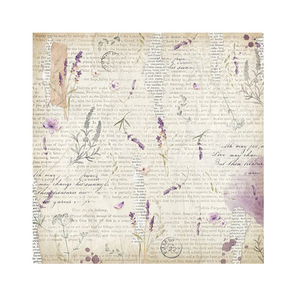 Lot de 4 feuilles de tissu cm 30x30 - Lavande