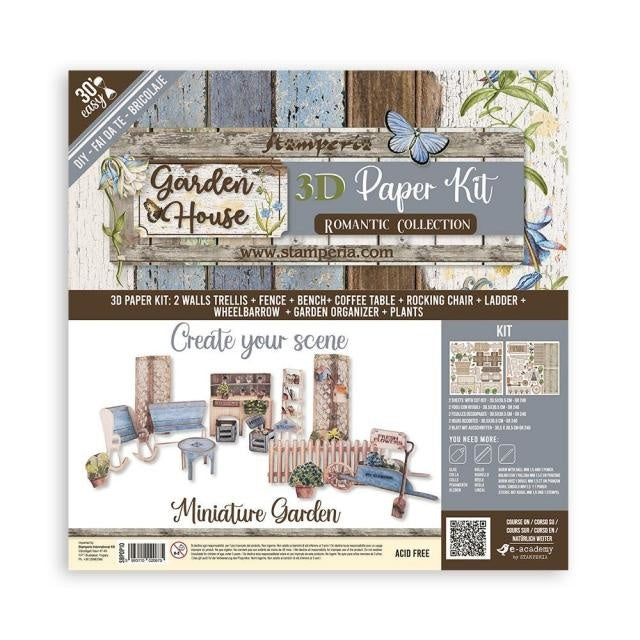 Kit papier 3D - Maison du jardin romantique