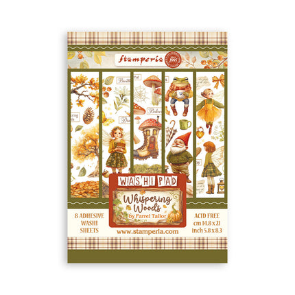 Bloc de washi, 8 feuilles A5 - Whispering woods