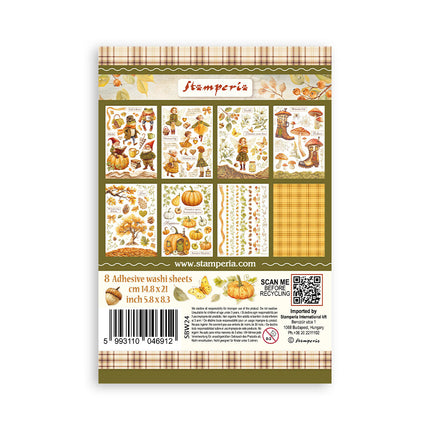 Bloc de washi, 8 feuilles A5 - Whispering woods