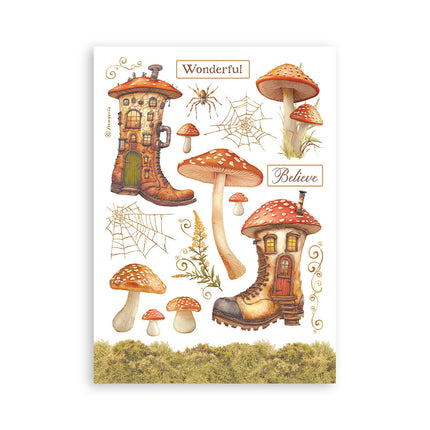 Bloc de washi, 8 feuilles A5 - Whispering woods