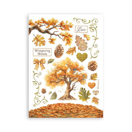 Bloc de washi, 8 feuilles A5 - Whispering woods
