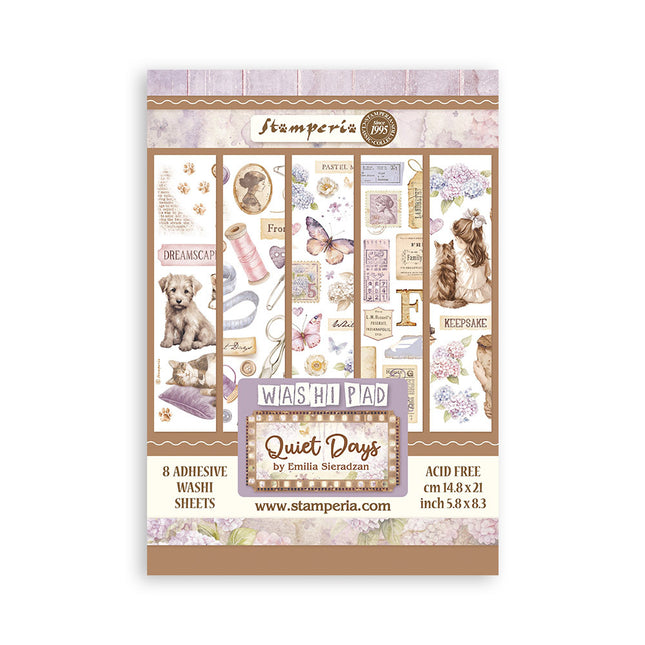 Washi pad 8 sheets A5 - Quiet Days