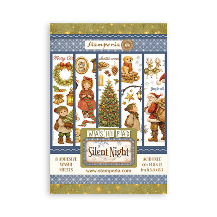 Bloc de washi imprimé pour loisirs créatifs, A5, 8 feuilles - Silent Night