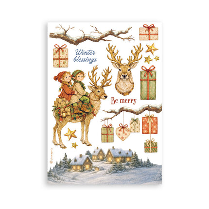 Bloc de washi imprimé pour loisirs créatifs, A5, 8 feuilles - Silent Night
