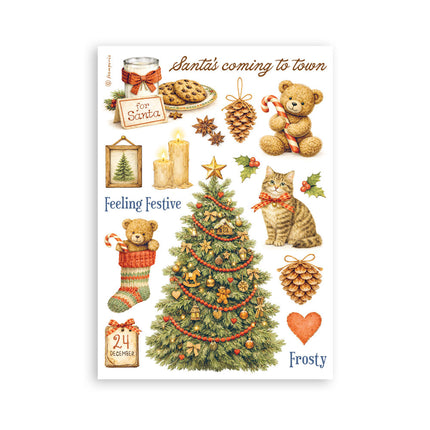 Bloc de washi imprimé pour loisirs créatifs, A5, 8 feuilles - Silent Night