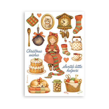 Bloc de washi imprimé pour loisirs créatifs, A5, 8 feuilles - Silent Night