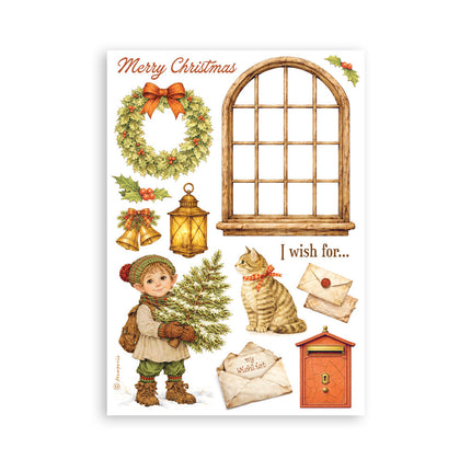 Bloc de washi imprimé pour loisirs créatifs, A5, 8 feuilles - Silent Night
