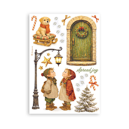 Bloc de washi imprimé pour loisirs créatifs, A5, 8 feuilles - Silent Night