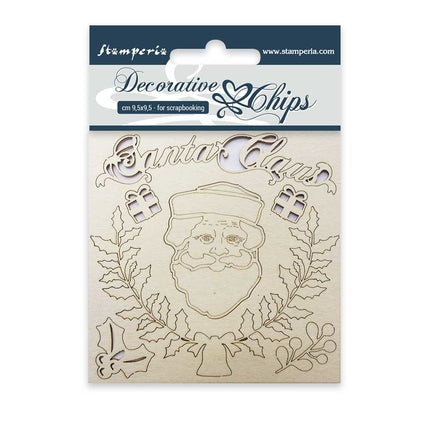 Chips décoratifs cm. 9,5x9,5 Père Noël