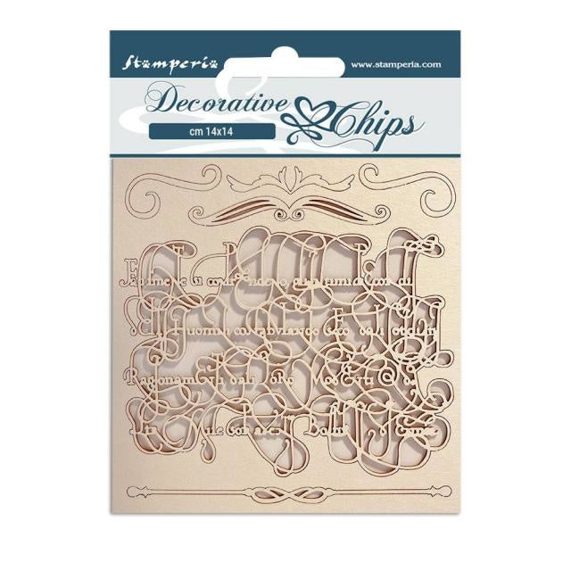 Éléments décoratifs cm 14x14 - Maison du Jardin romantique calligraphie
