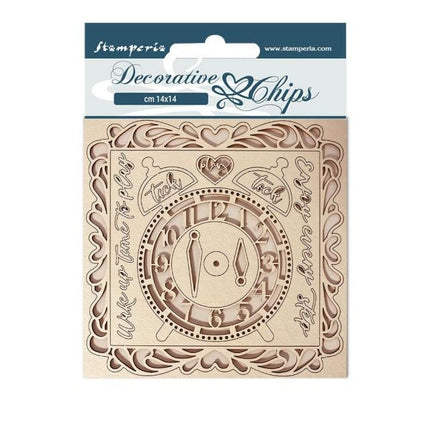 Chipboards décoratifs 14x14 cm - horloge DayDream