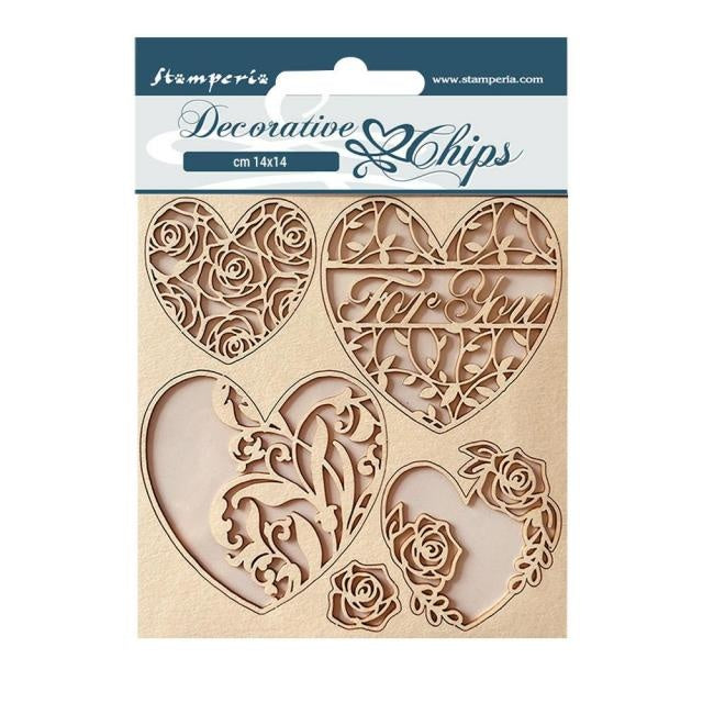 Éclats décoratifs cm 14x14 - cœurs Rose Parfum
