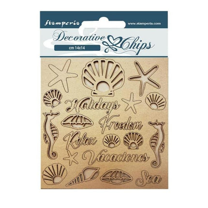 Éclats décoratifs cm 14x14 - Coquillages Blue Dream