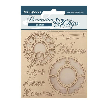 Chips décoratifs 14x14 cm - Create Happiness Welcome Home horloges