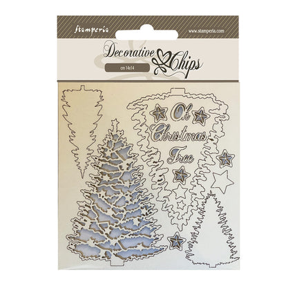 Découpes décoratives cm 14x14 - Sapin de Noël