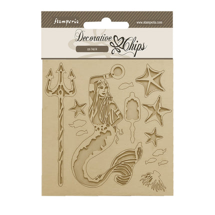 Éléments décoratifs 14x14 cm - Songs of the Sea sirène